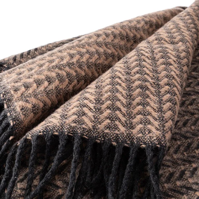 Pled cu franjuri IRMA maro 150 x 200 cm