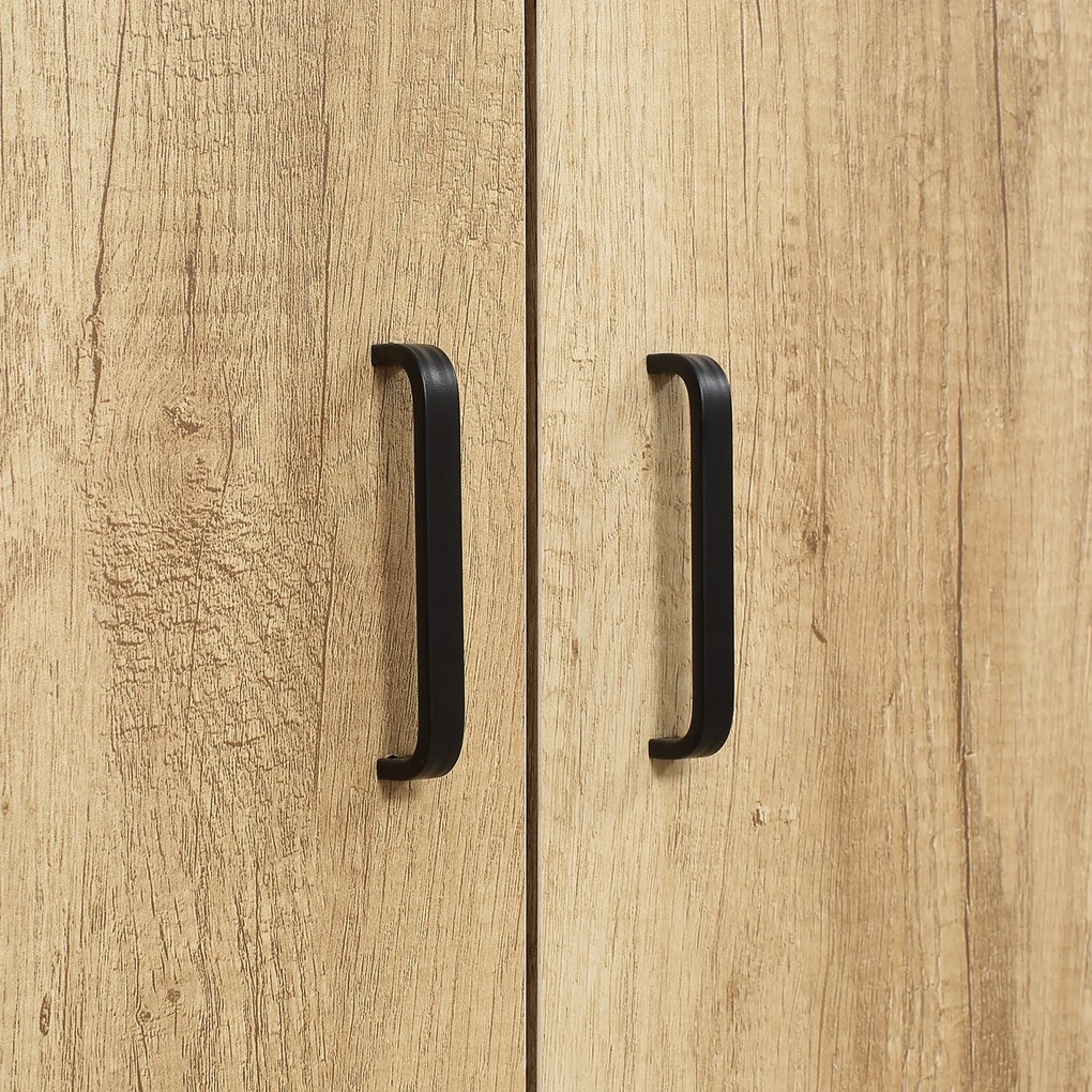 HOMCOM Bufet armoire de cuisine multi-stocare cu dulap și rafturi reglabile din lemn și oțel 75 x 35 x 175 cm | Aosom Romania