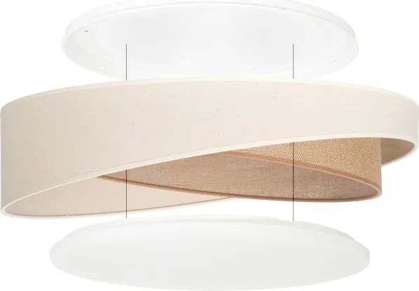 BRILAGI- Lampă LED dimabilă VELVET TWIST LED/36W/230V CCT Ø 65 cm WT crem./bej + telecomandă