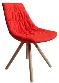 Scaun tapitat cu stofa, cu picioare de lemn Joy Red l47xA54xH80 cm