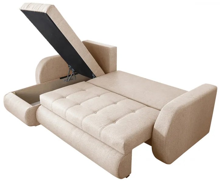 Coltar extensibil reversibil Genoa Lux Cream 243x141x81 cm cu lada de depozitare