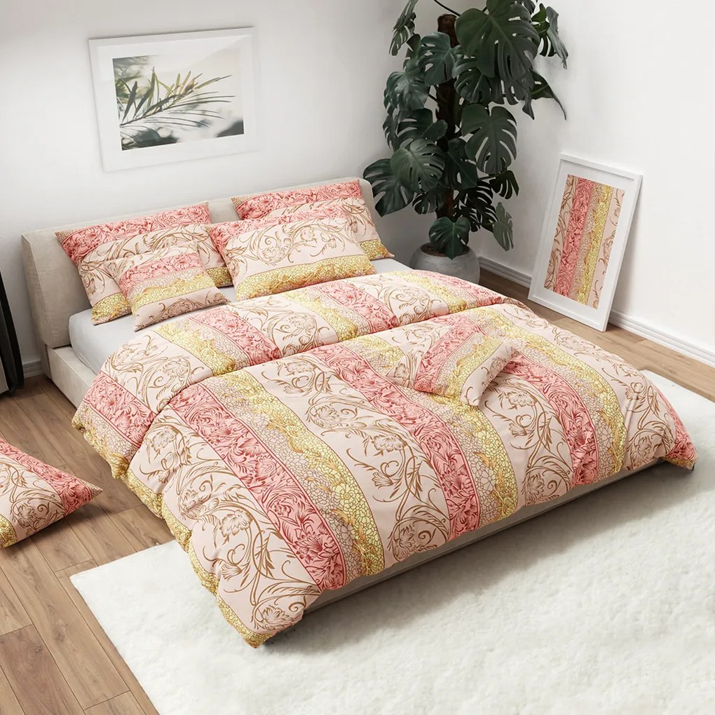 Lenjerie de pat din bumbac SUMMER DREAM BROWN crem Dimensiune lenjerie de pat: 70 x 90 cm | 140 x 200 cm
