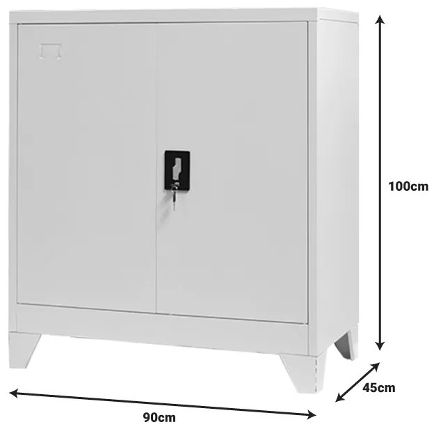 Dulap metalic Armon gri deschis 90x45x100 cm