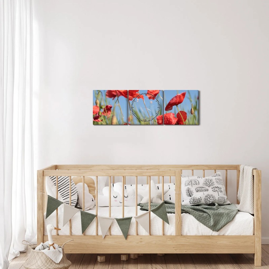 Tablou - Maci (cu ceas) (90x30 cm)