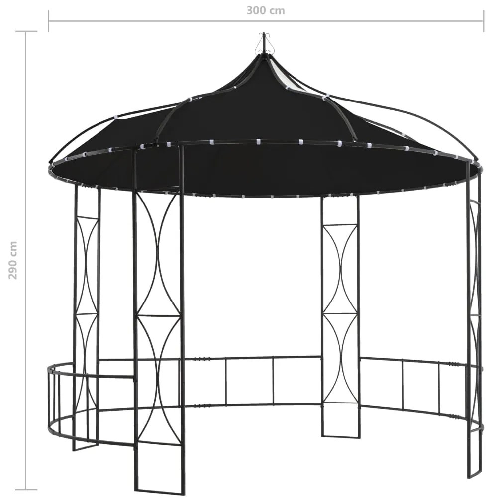Pavilion, antracit, 300 x 290 cm, rotund Antracit