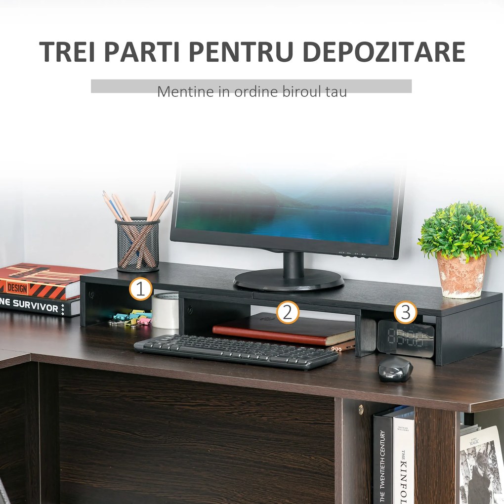 Vinsetto Stand pentru doua monitoare cu lungime si unghi reglabil, stand ridicare ecran pentru laptop, computer | Aosom Romania