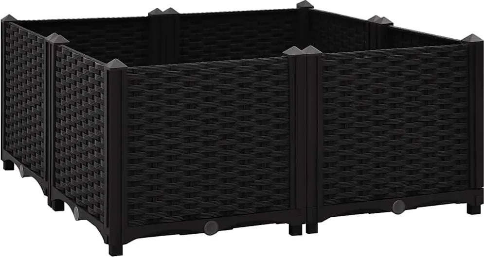 vidaXL Strat înălțat, 80x80x38 cm, polipropilenă