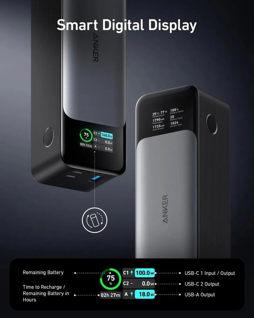 Baterie ext. Anker 24000mAh, negru