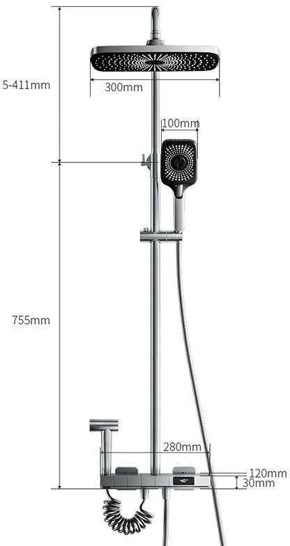 Coloana Dus ,Gri Mat,Afisaj Lcd Temperatura Apa ,Smack, Esn05Gri