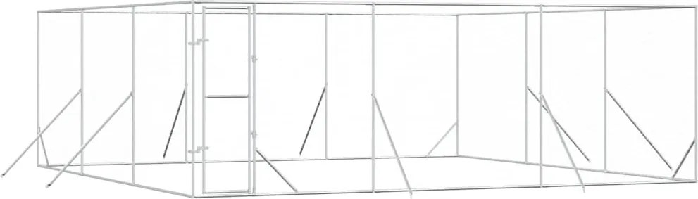 vidaXL Padoc de exterior pentru câini argintiu 6x6x2 m oțel galvanizat