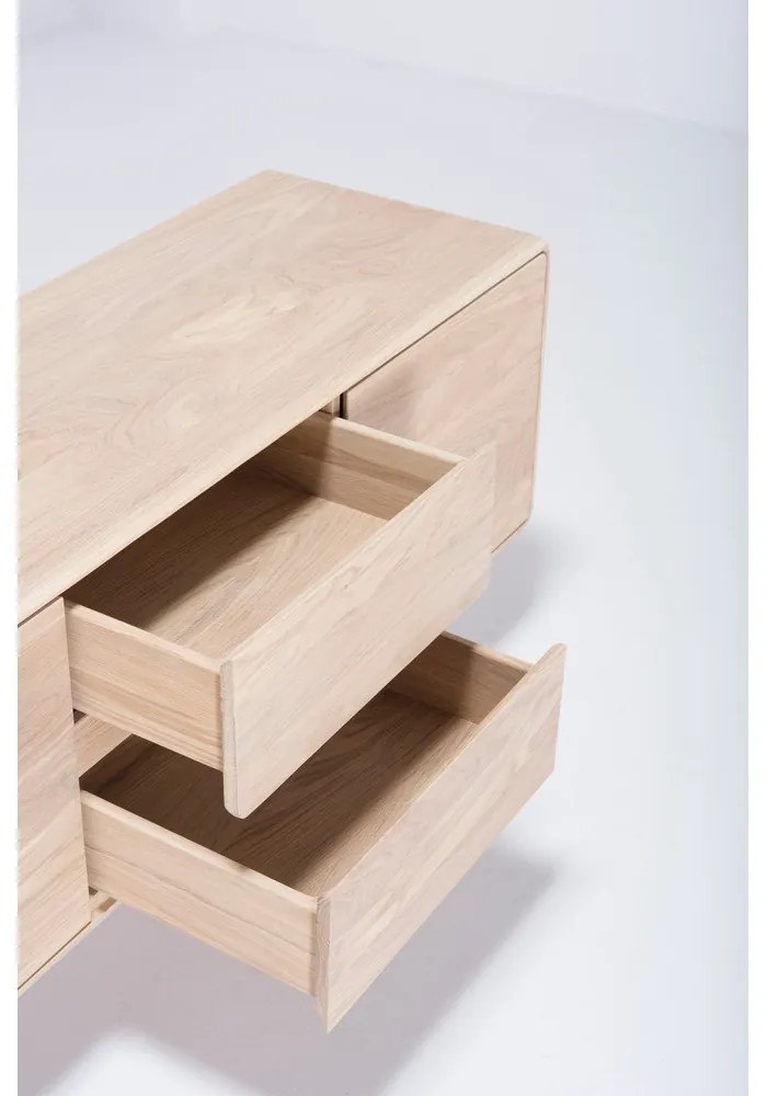 Comodă TV din lemn masiv de stejar Gazzda Fawn Natural