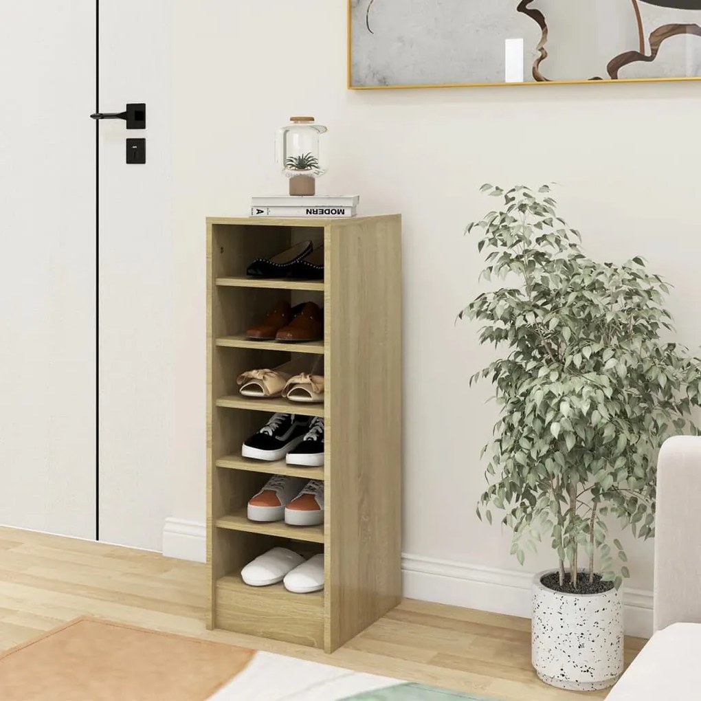 vidaXL Pantofar, stejar sonoma, 31,5x35x90 cm, PAL