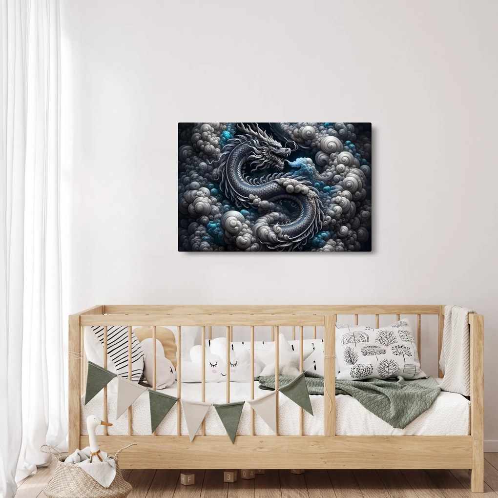 Tablou – Dragon în fum (90x60 cm)