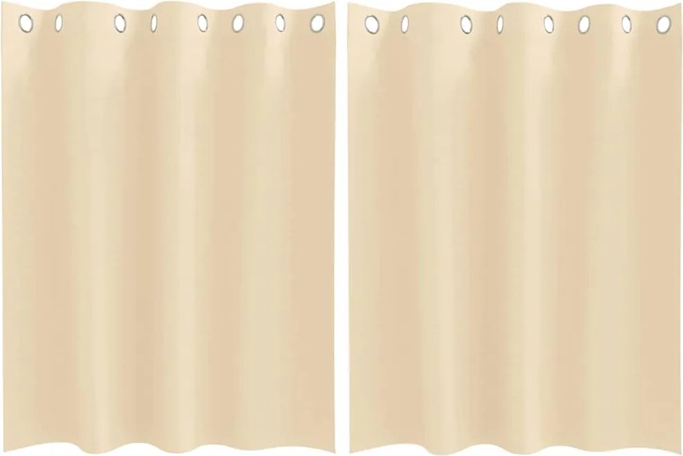 vidaXL Perdele Opaque cu Inel 2 pcs Crem 140 x 140 cm Poliester