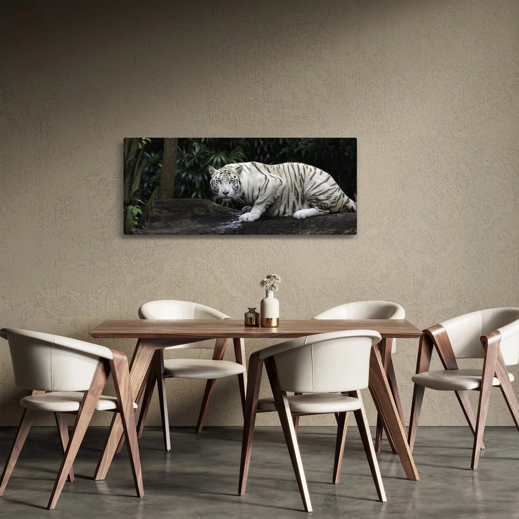 Tablou - Tigru alb (120x50 cm)