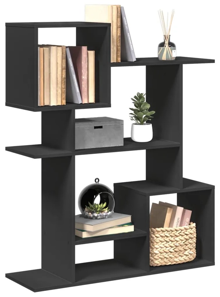vidaXL Bibliotecă/separator cameră negru 92x29x112 cm lemn prelucrat