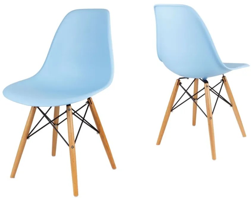 Scaune de sufragerie 4buc albastre, stil scandinav Classic