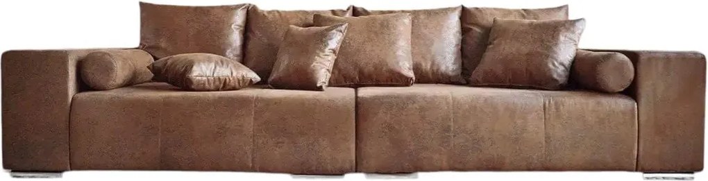 Canapea extensibilă dumonde cu ladă de depozitare si sezut confortabil din spuma high-density, Marbela Madagaskar Brown XXL 295x100 cm