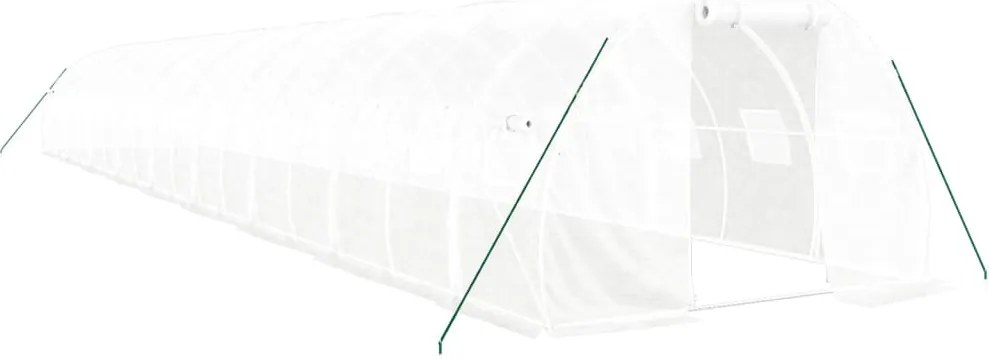 vidaXL Seră cu cadru din oțel, alb, 54 m², 18x3x2 m