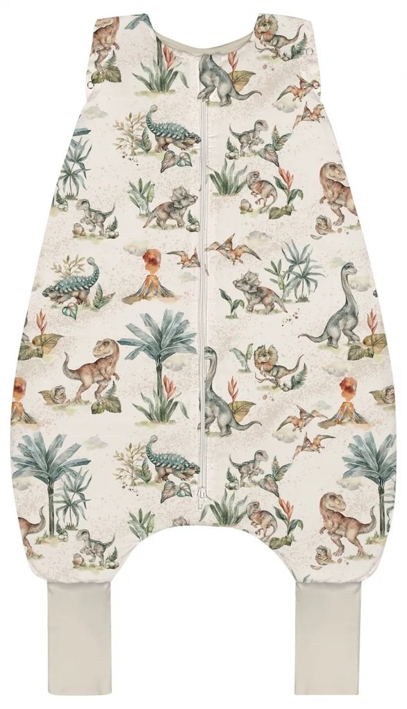 Sac de dormit cu picioare, bumbac 1 Tog,  World of dinosaurs, marimea XS, 74 80, 6-12 luni - BabySteps
