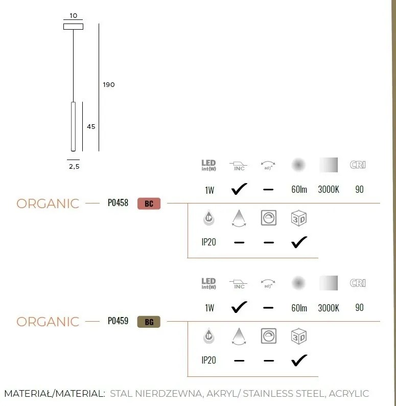 Pendul LED design Premium Class Quality ORGANIC