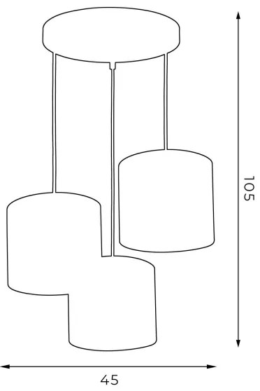 Lustră pe cablu ARDEN 3xE27/60W/230V albă/aurie