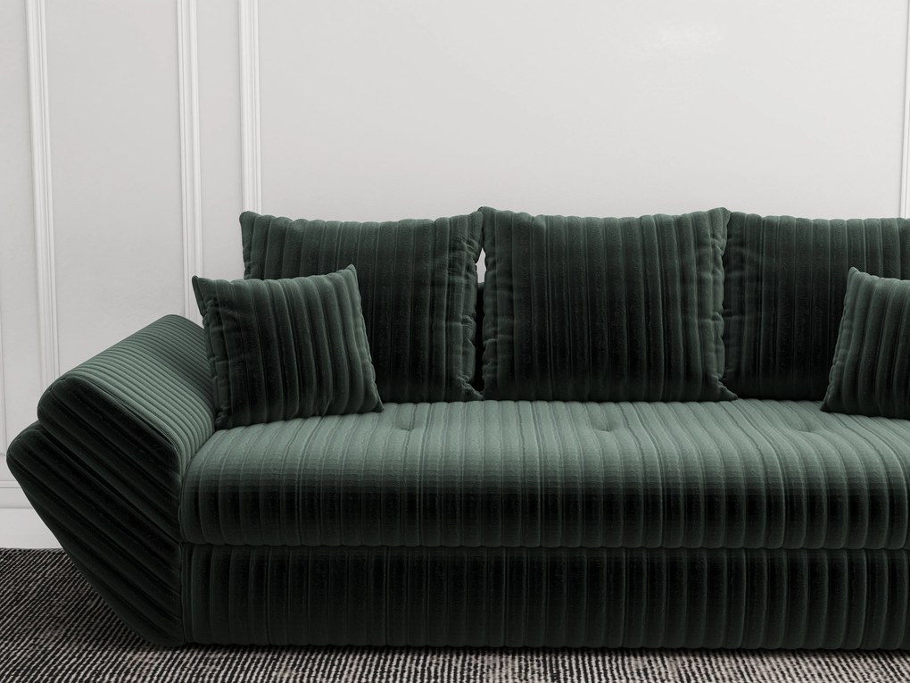 Canapea extensibilă dumonde cu ladă de depozitare si sezut confortabil din spuma high-density, Loana Ambience Green 250x100 cm