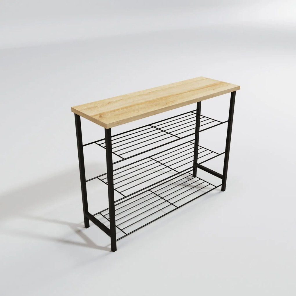 Pantofar/ Dulap pantofi Henrich (Stejar + Negru). 1073538
