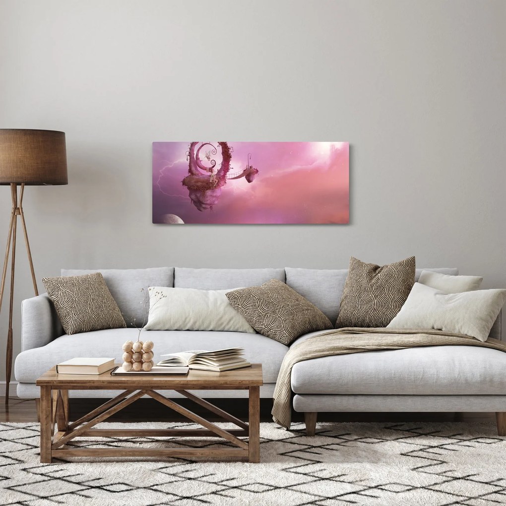 Tablou - Zână pe o insulă plutitoare (120x50 cm)