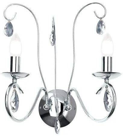 Aplică de cristal Orion WA 2-1093/2 ALESSIA 2xE14/40W/230V crom lucios