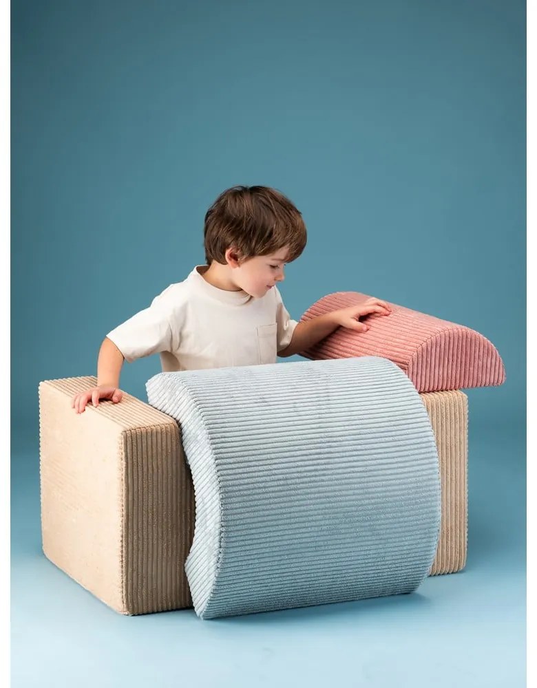 Teren de joacă din spumă maro deschis 3 buc. din catifea reiată înălțime 37 cm 75x49 cm Rainbow Montessori – Wigiwama