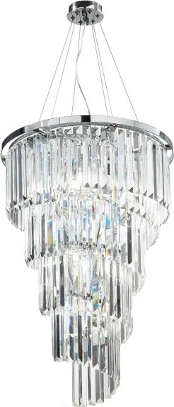 Ondaluce - Lustru din cristal pe cablu ALEXANDER 10xE14/10W/230V crom lucios