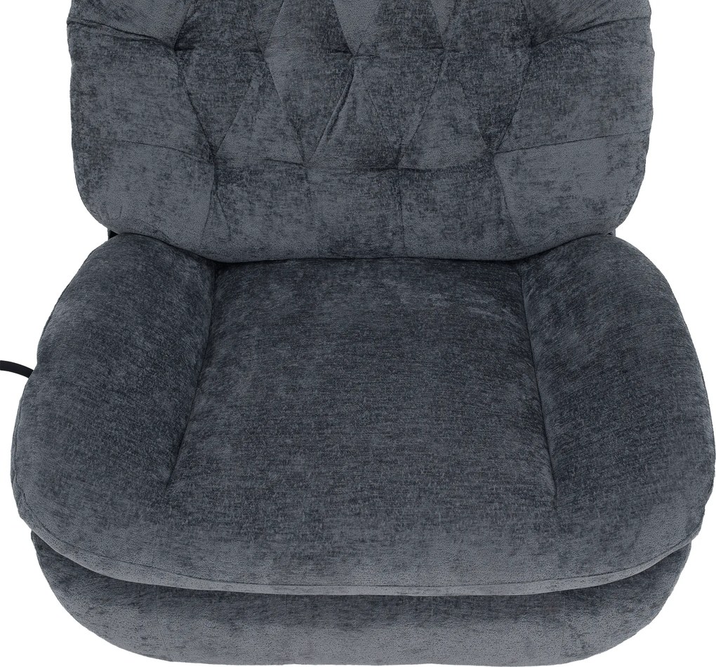 Scaun pivotant de lux, cu balansare, gri, DELMOR