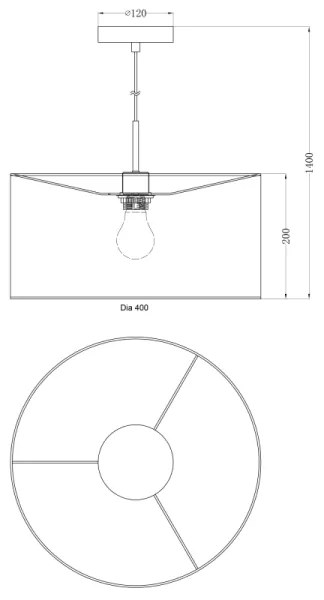 Globo 15185H - Lustra PACO 1xE27/60W/230V