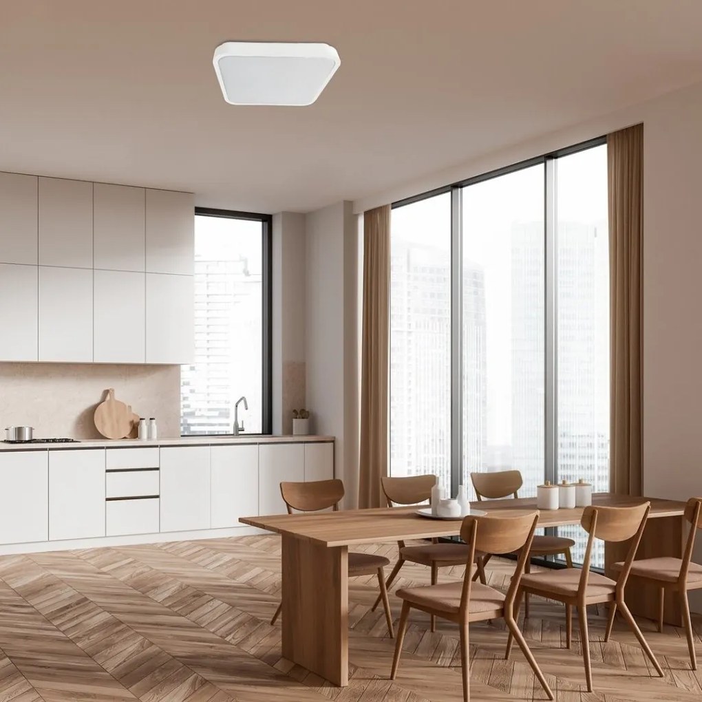 Plafoniera LED baie IP44 Alenzo 42x42cm alb