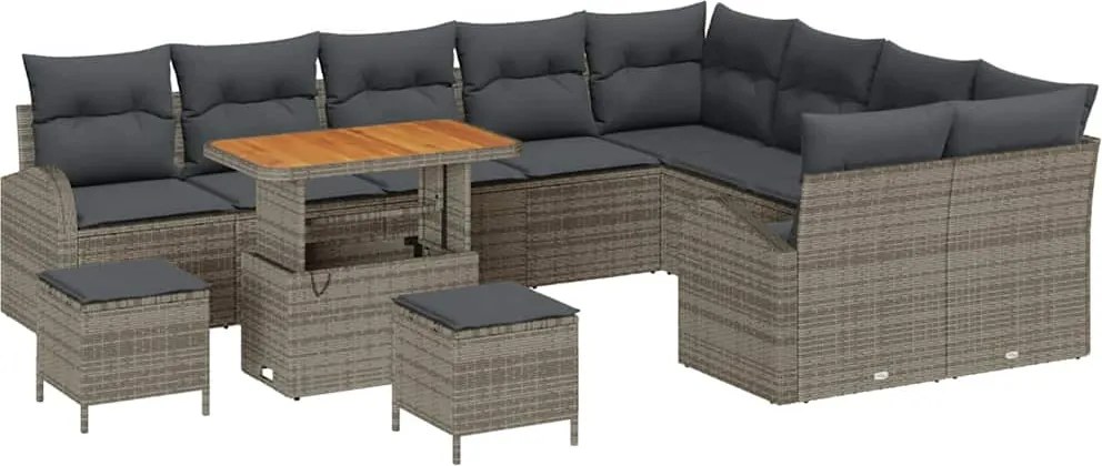 vidaXL Set de canapele pentru grădină cu pernă cu pernă 12 pcs Gri