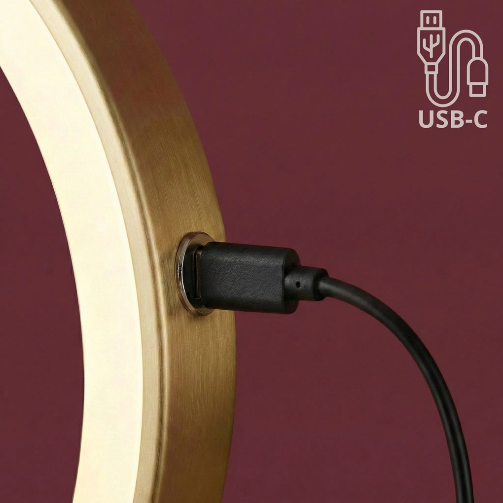 Oglindă LED Glow Brush Gold