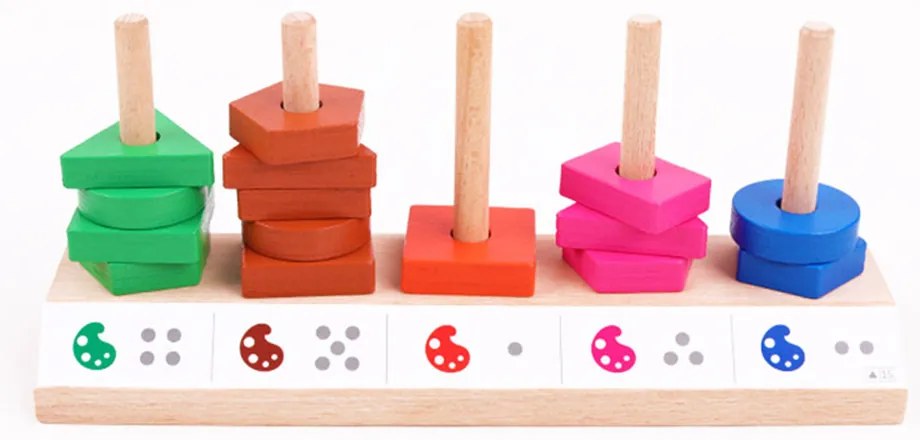 Jucărie Montessori din lemn cu sortator de forme