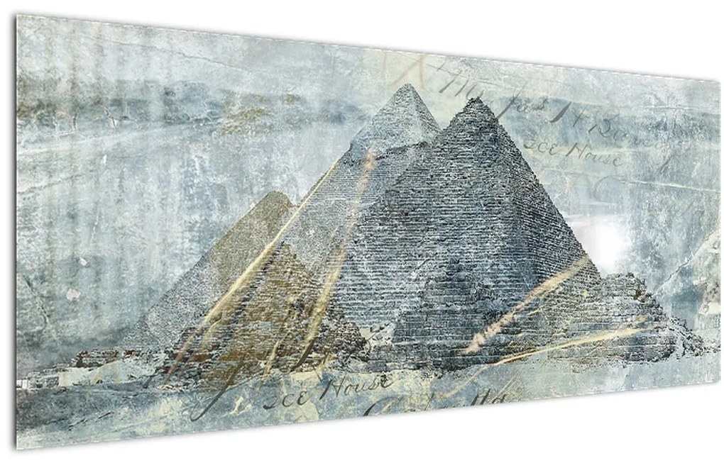 Tablou - Piramide în filtru albastru (120x50 cm)