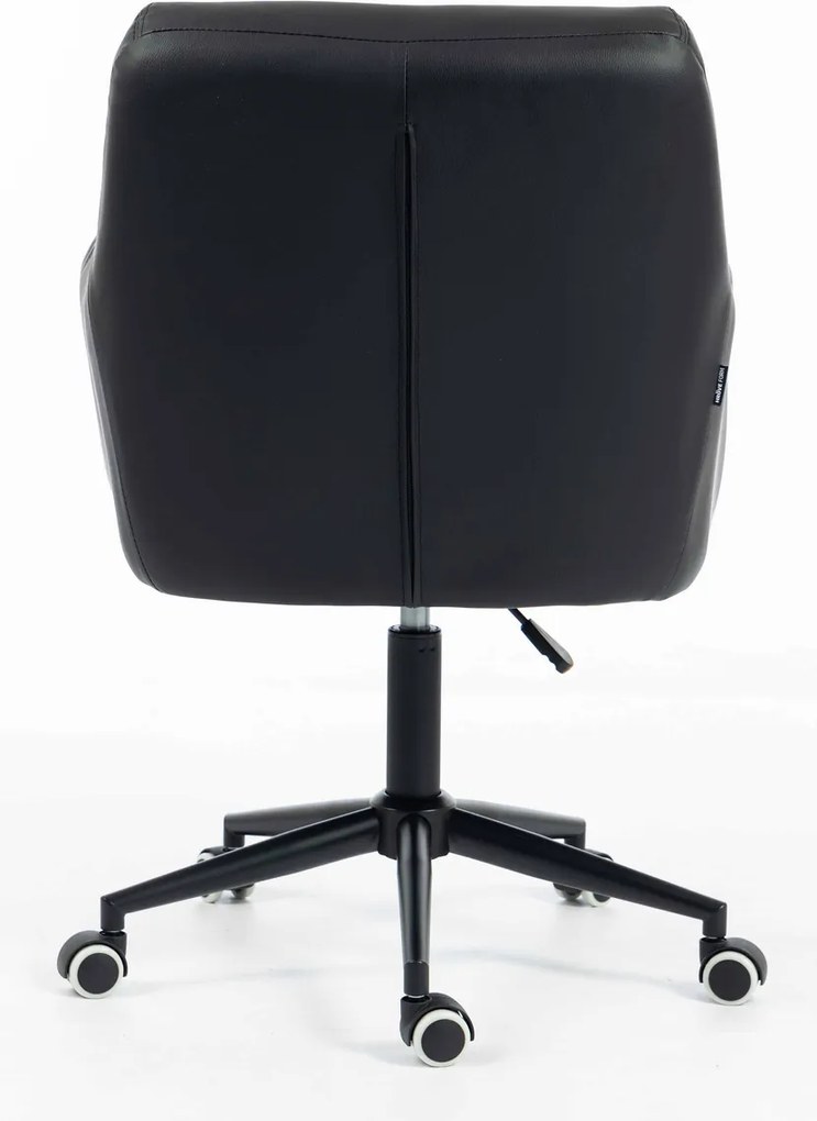 HR840K Scaun Negru Piele Ecologica cu Bază Neagră