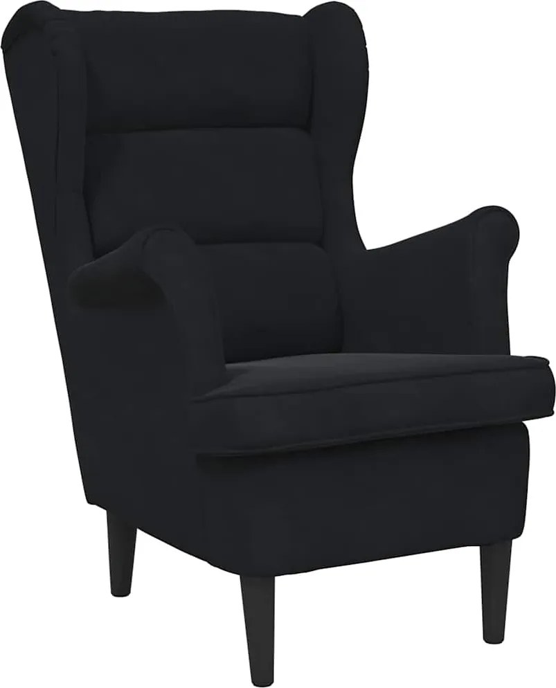 vidaXL Fotoliu, negru, catifea