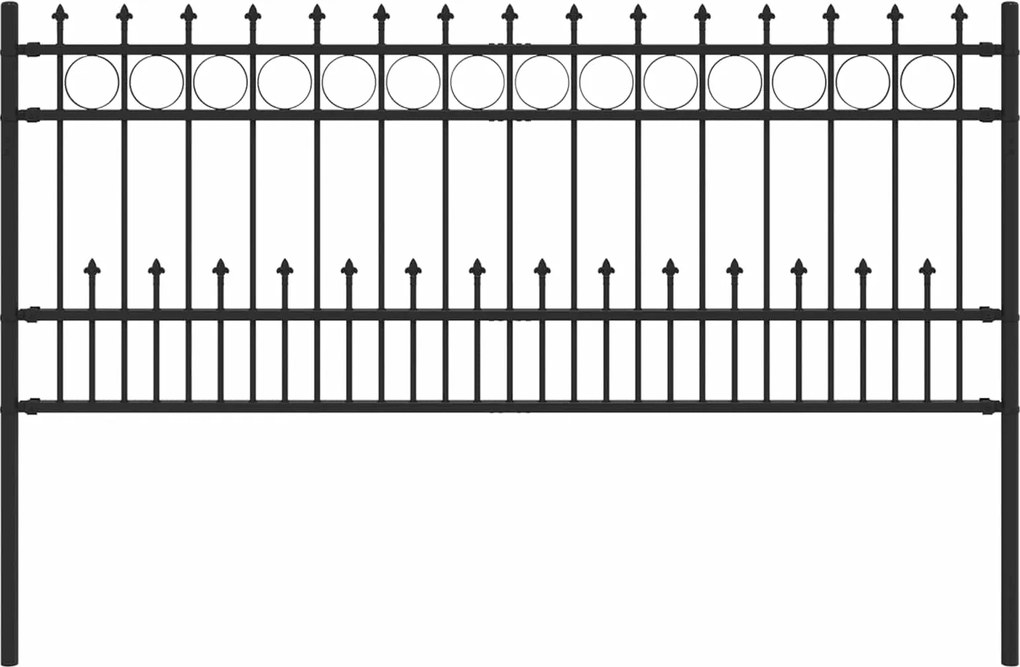 vidaXL Gard Spike Ring Negru 200 x 130 cm Oțel vopsit electrostatic
