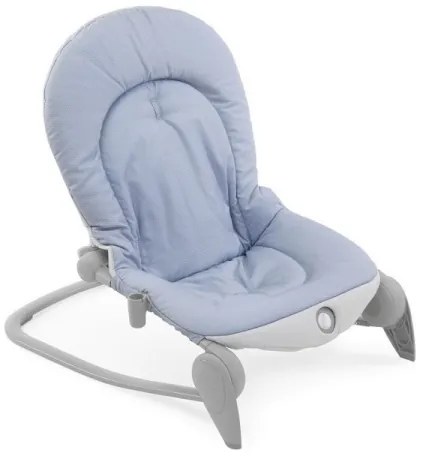 Chicco - Balansoar pentru bebeluși cu vibrații și melodie BALLOON Dots 2xAA + 1xLR20 albastru