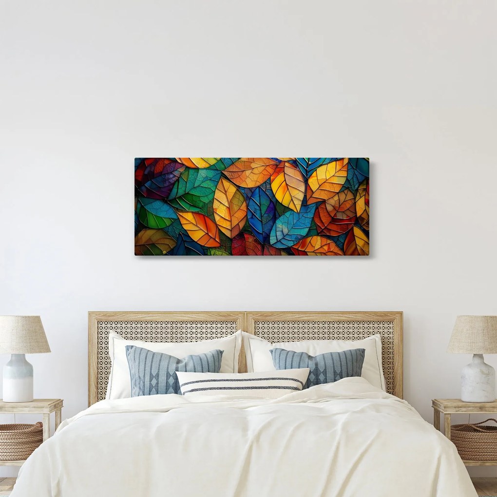 Tablou - Mozaic din frunze (120x50 cm)