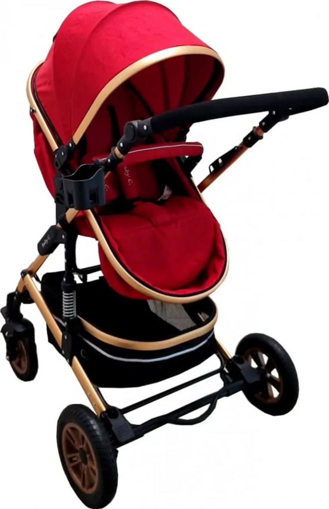 Carucior nou nascuti 2 in 1 Baby Care™ PRO 531, Cu geanta bebe, Cadru Aluminiu Gold , Amortizoare, Roti din cauciuc plin AVE, Spatar reglabil 3