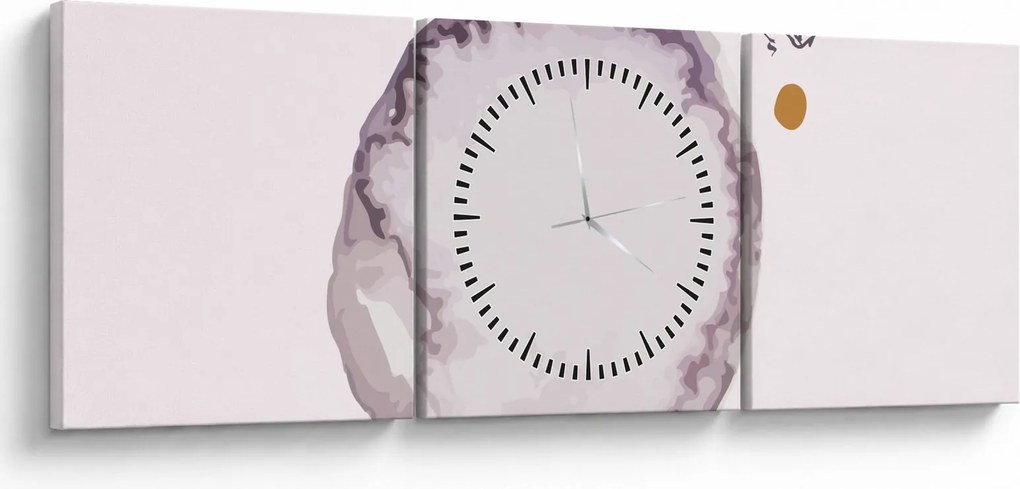 Tablou - Minimalism violet N⁰4 (cu ceas) (90x30 cm)