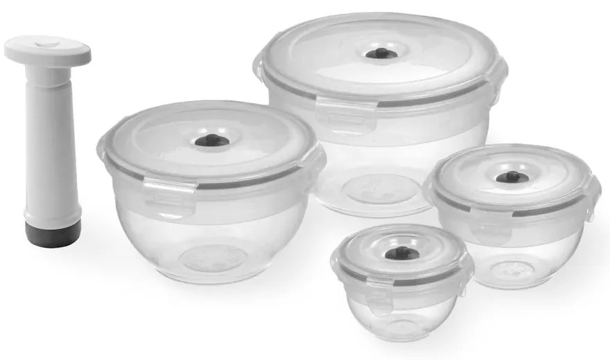 Set 4 recipiente pentru stocare alimente și pompă de vacuum Compactor Food Saver