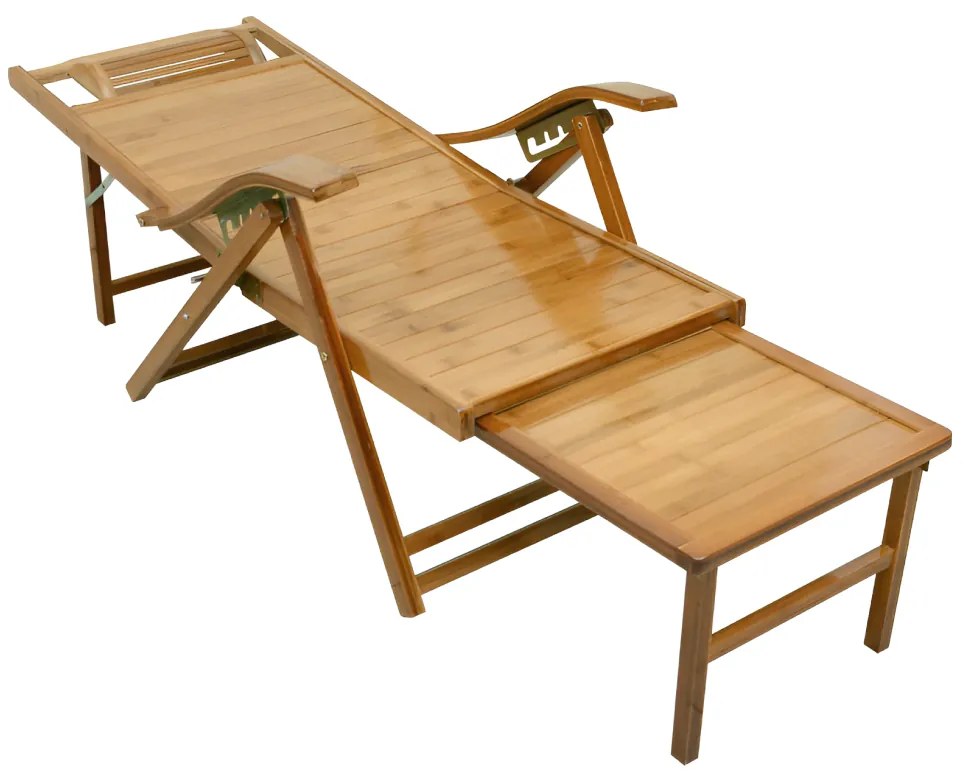 Scaun de grădină reglabil, natural, bambus, VARDON