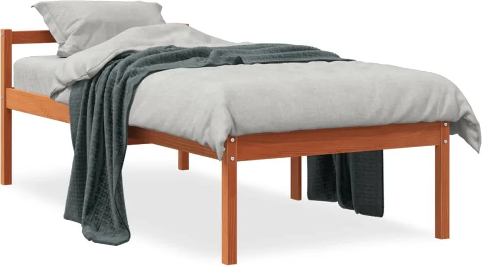 vidaXL Pat pentru seniori, maro ceruit, 90x190 cm, lemn masiv de pin