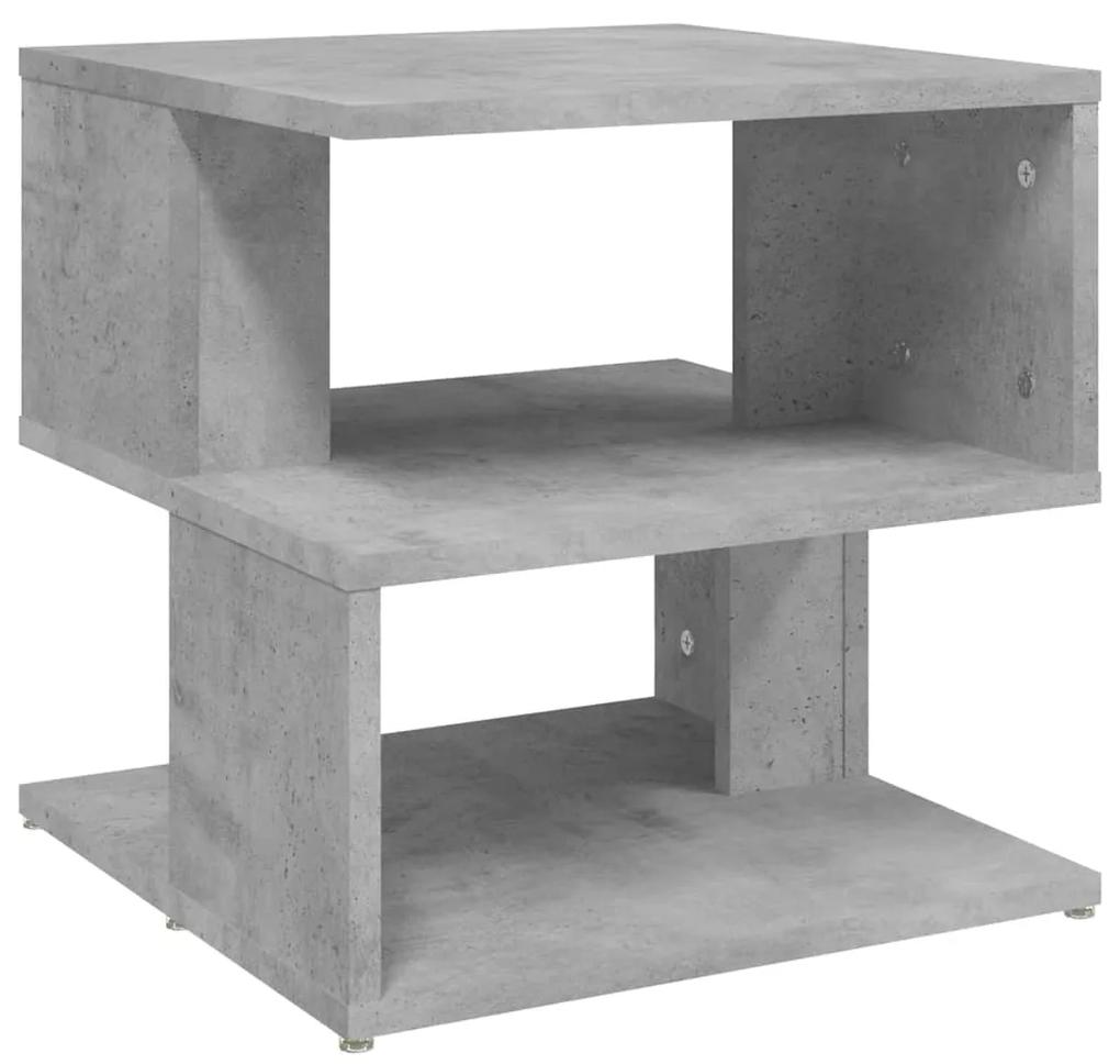 Masa laterala, gri beton, 40x40x40 cm, PAL 1, Gri beton